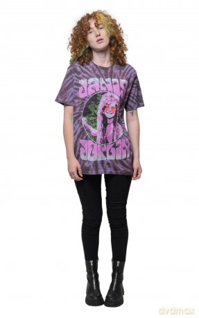 Janis Joplin: Unisex T-Shirt: Pink Shades (Purple) (Wash Collection) (X-Large)