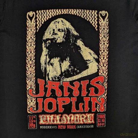 Janis Joplin: Unisex T-Shirt: Vintage Poster (Black) (XX-Large)
