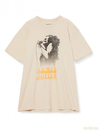 Janis Joplin: Unisex T-Shirt: Working The Mic (Sand) (XX-Large)