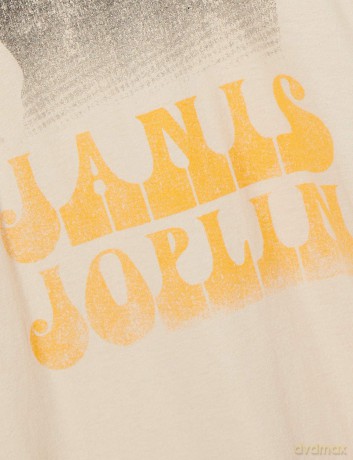 Janis Joplin: Unisex T-Shirt: Working The Mic (Sand) (XX-Large)