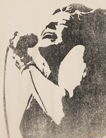 Janis Joplin: Unisex T-Shirt: Working The Mic (Sand) (XX-Large)