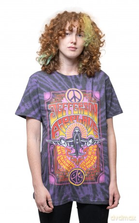 Jefferson Airplane: Unisex T-Shirt: Live in San Francisco, CA (Purple) (Wash Collection) (Large)