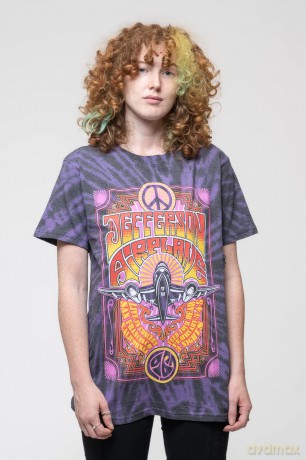 Jefferson Airplane: Unisex T-Shirt: Live in San Francisco, CA (Purple) (Wash Collection) (Large)