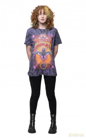 Jefferson Airplane: Unisex T-Shirt: Live in San Francisco, CA (Purple) (Wash Collection) (Small)