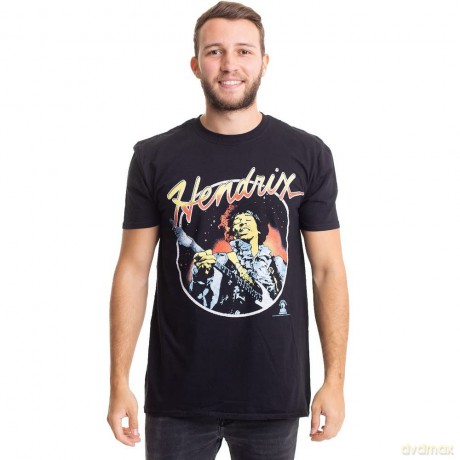 Jimi Hendrix: Men's Tee: Script Circle (Large)