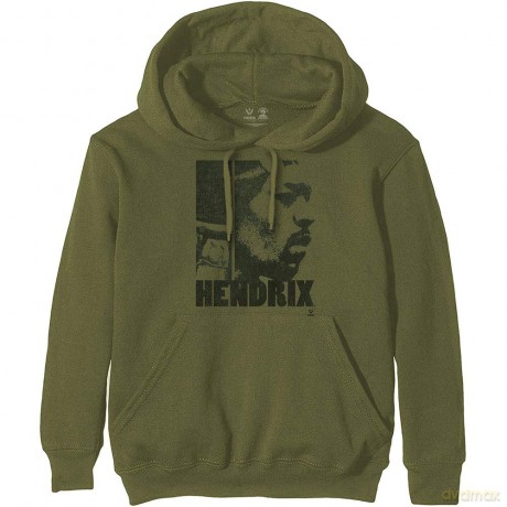 Jimi Hendrix: Unisex Pullover Hoodie: Let Me Live (Khaki Green) (X-Small)