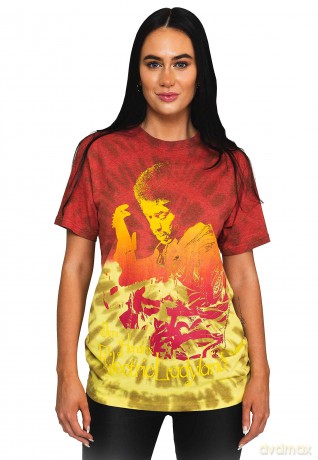 Jimi Hendrix: Unisex T-Shirt: Electric Ladyland (Red) (Wash Collection) (Medium)