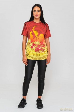 Jimi Hendrix: Unisex T-Shirt: Electric Ladyland (Red) (Wash Collection) (Medium)