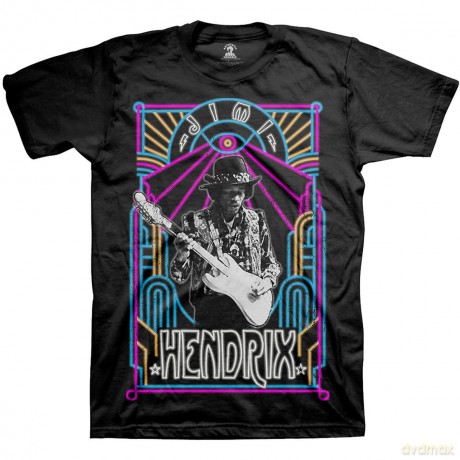 Jimi Hendrix: Unisex T-Shirt: Electric Ladyland Neon (Black) (Large)