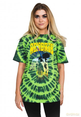 Jimi Hendrix: Unisex T-Shirt: Hear The Vibe (Green) (Wash Collection) (Medium)