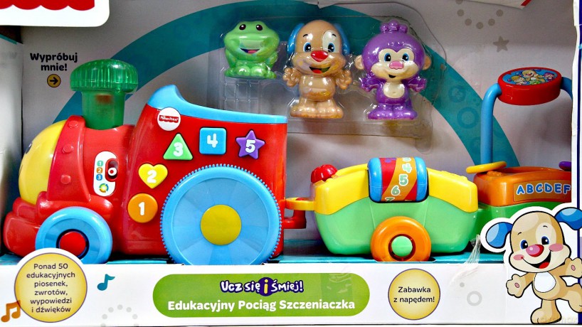 Fisher Price Edukacyjny pociąg szczeniaczka [ZABAWKA]