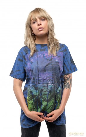 Jimi Hendrix: Unisex T-Shirt: Swirly Text (Blue) (Wash Collection) (Small)