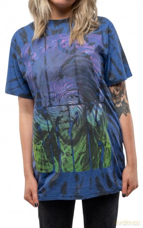 Jimi Hendrix: Unisex T-Shirt: Swirly Text (Blue) (Wash Collection) (Small)