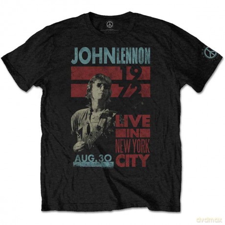 John Lennon: Men's Tee: Live in NYC (Medium)