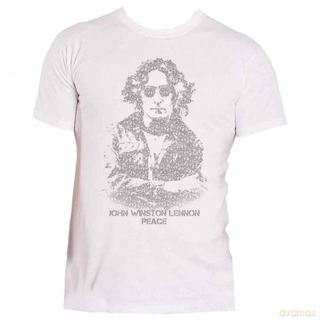 John Lennon: Unisex T-Shirt: Peace (White) (Large)