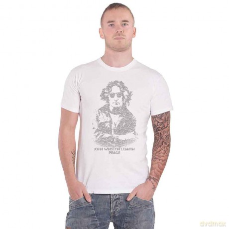 John Lennon: Unisex T-Shirt: Peace (White) (XX-Large)