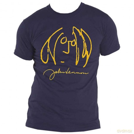 John Lennon: Unisex T-Shirt: Self Portrait (Navy Blue) (XX-Large)
