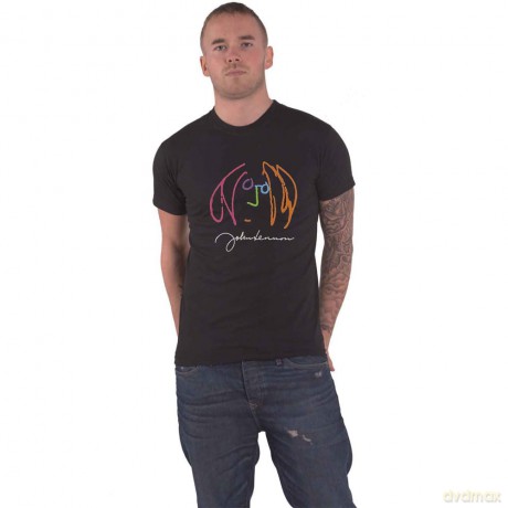 John Lennon: Unisex T-Shirt: Self Portrait Full Colour (Black) (X-Large)
