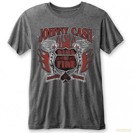 Johnny Cash: Men's Fashion Tee: Ring of Fire (Burn Out) (Medium)