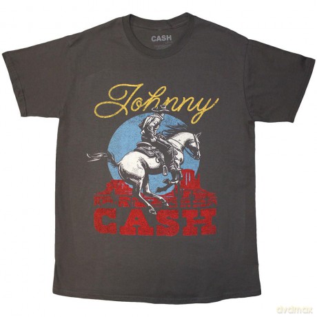 Johnny Cash: Unisex T-Shirt: Gallop (Charcoal Grey) (Medium)