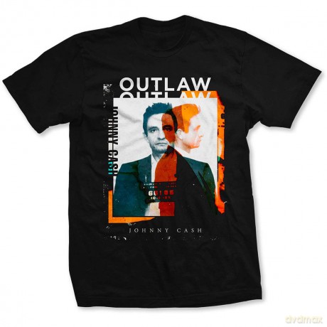 Johnny Cash: Unisex T-Shirt: Outlaw Photo (Black) (X-Large)