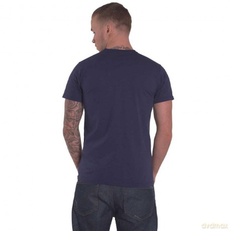 Johnny Cash: Unisex T-Shirt: Walking Guitar (Navy Blue) (Medium)