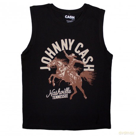 Johnny Cash: Unisex Tank T-Shirt: Nashville Concert (Black) (Medium)