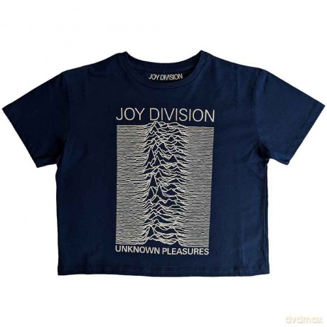 Joy Division: Ladies Crop Top: Unknown Pleasures (Denim Blue) (Small)