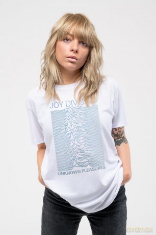 Joy Division: Ladies T-Shirt: Unknown Pleasures FP (White) (Medium)