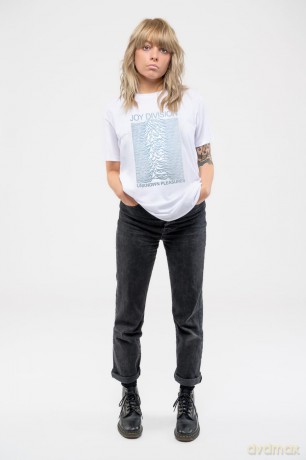 Joy Division: Ladies T-Shirt: Unknown Pleasures FP (White) (Small)