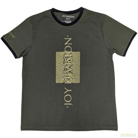 Joy Division: Unisex Ringer T-Shirt: Blended Pulse (Khaki Green) (X-Large)