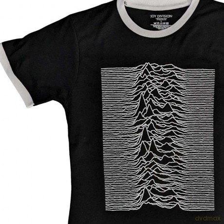 Joy Division: Unisex Ringer T-Shirt: Unknown Pleasures (Black) (Back Print) (Medium)