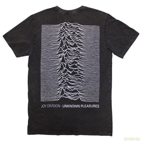 Joy Division: Unisex Stone Wash T-Shirt: Pulsar Pocket Wave (Charcoal Grey) (Back Print) (Large)