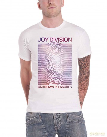 Joy Division: Unisex T-Shirt: Space - Unknown Pleasures Gradient (White) (Medium)