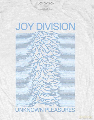 Joy Division: Unisex T-Shirt: Unknown Pleasures Blue on White (White) (Small)