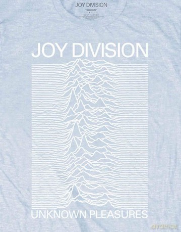 Joy Division: Unisex T-Shirt: Unknown Pleasures White On Blue (Light Blue) (X-Large)