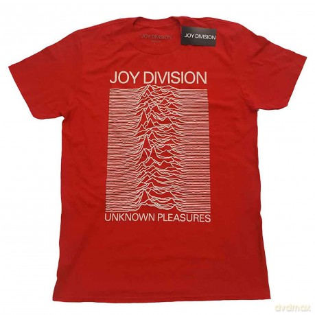 Joy Division: Unisex T-Shirt: Unknown Pleasures White On Red (Red) (X-Small)