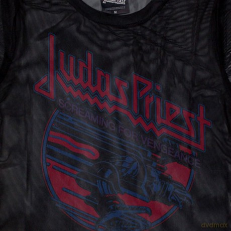 Judas Priest: Ladies Crop Top: Screaming For Vengeance (Black) (Mesh) (Large)