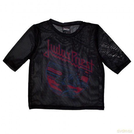 Judas Priest: Ladies Crop Top: Screaming For Vengeance (Black) (Mesh) (Small)