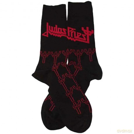 Judas Priest: Unisex Ankle Socks: Trident Pattern (Black) (UK Size 7 - 11)