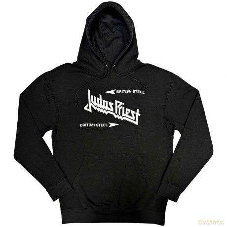 Judas Priest: Unisex Pullover Hoodie: British Steel Logo (Black) (X-Large)