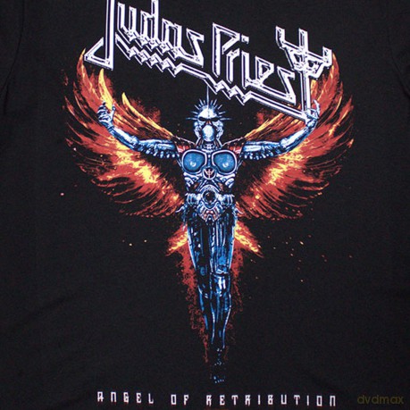 Judas Priest: Unisex T-Shirt: Angel Of Retribution Tracklst (Back Print) (Black) (Small)