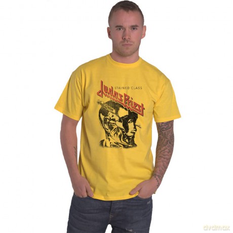 Judas Priest: Unisex T-Shirt: Stained Class Vintage Head (Yellow) (X-Large)