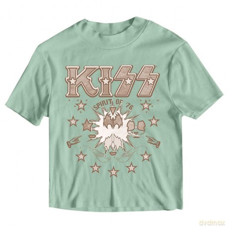 Kiss: KISS Ladies Crop Top: Spirit of '76 (Green) (Large)