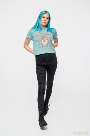 Kiss: KISS Ladies Crop Top: Spirit of '76 (Green) (Small)