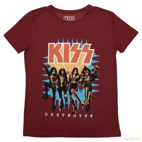 Kiss: KISS Ladies T-Shirt: Destroyer 3D Logo (Red) (Large)