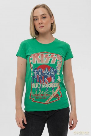 Kiss: KISS Ladies T-Shirt: Destroyer Tour '78 (Green) (Medium)