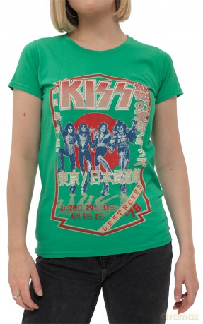 Kiss: KISS Ladies T-Shirt: Destroyer Tour '78 (Green) (Medium)