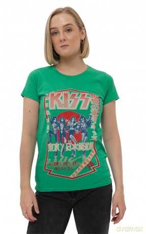 Kiss: KISS Ladies T-Shirt: Destroyer Tour '78 (Green) (Small)