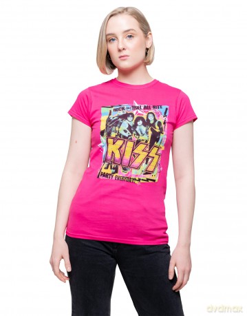 Kiss: KISS Ladies T-Shirt: Party Every Day (Heliconia Pink) (Small)